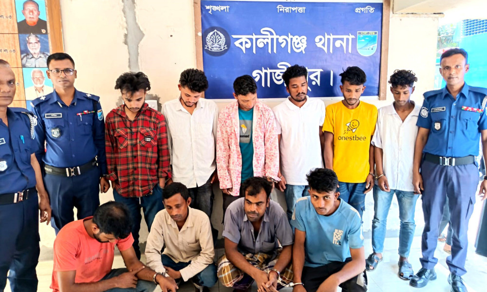 কালীগঞ্জে পুলিশের মাদকবিরোধী অভিযানে গ্রেপ্তার ১০