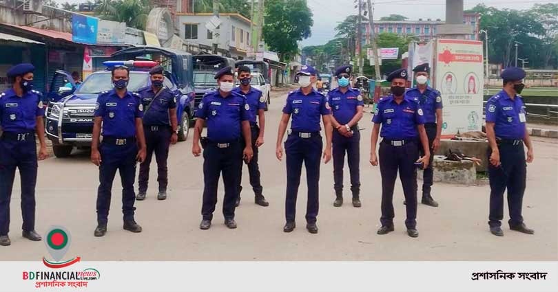লকডাউন কর্মসুচি বাস্তবায়নে ভোলায় পুলিশি কার্যক্রম অব্যাহত