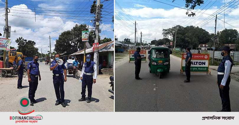 বিধিনিষেধ বাস্তবায়নে নীলফামারী জেলা পুলিশের বিভিন্ন কার্যক্রম