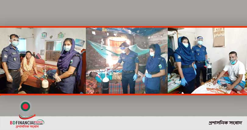 জয়পুরহাট জেলা পুলিশের বিনামূল্যে অক্সিজেন সেবা কার্যক্রম