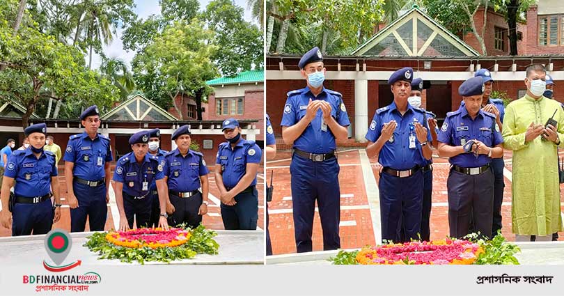 বঙ্গবন্ধুর সমাধিতে শ্রদ্ধা অর্পণ করেন পিরোজপুর জেলা পুলিশ সুপার