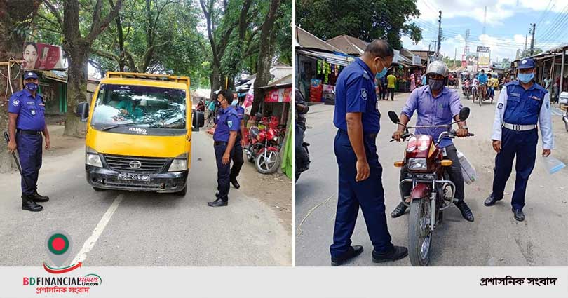 লকডাউন সফল করতে নীলফামারী জেলা পুলিশের কঠোর অবস্থান