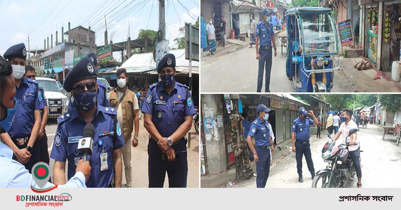 শরীয়তপুরে কোভিড-১৯-এর বিস্তার রোধে মাঠে নেমেছেন পুলিশ সুপার