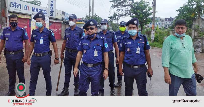 সংক্রমণ রোধে  কঠোর অবস্থানে রয়েছে শরীয়তপুর জেলা পুলিশ