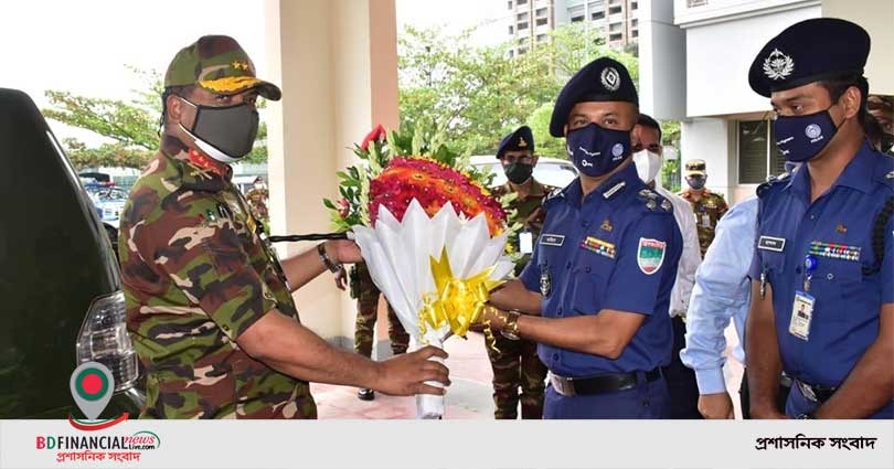 যশোর এরিয়া কমান্ডারকে খুলনা রেঞ্জের ডিআইজির শুভেচ্ছা