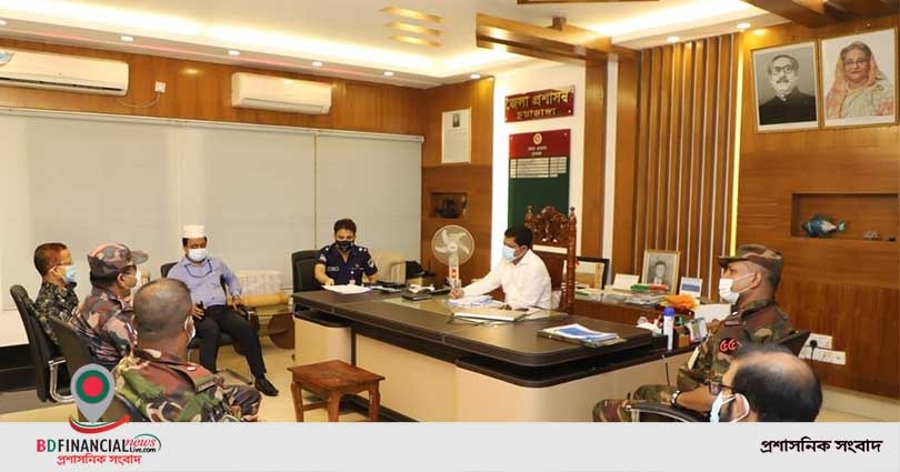 চুয়াডাঙ্গা জেলা প্রশাসকের  অফিসকক্ষে লকডাউন শতভাগ বাস্তবায়নে আলোচনা সভা