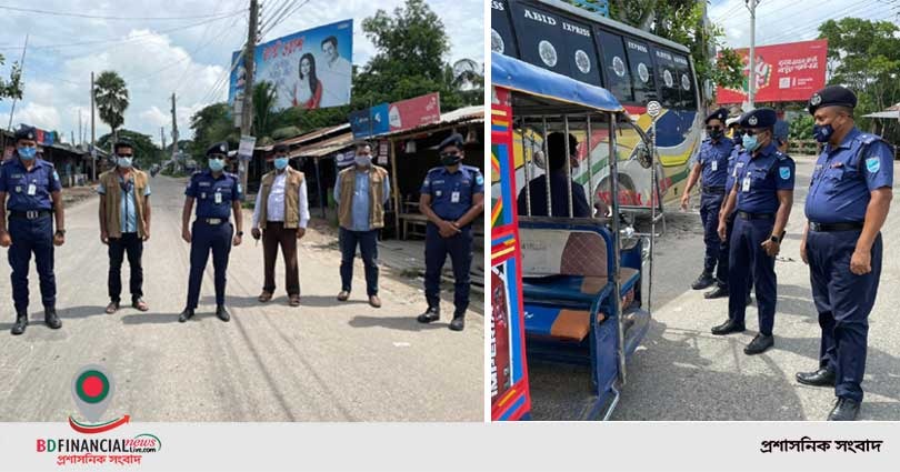 লকডাউন ও বিধিনিষেধ বাস্তবায়নে কঠোর অবস্থানে শরীয়তপুর জেলা পুলিশ
