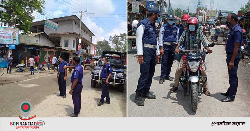 লকডাউন বাস্তবায়নে নীলফামারী জেলা পুলিশের কর্মতৎপরতা