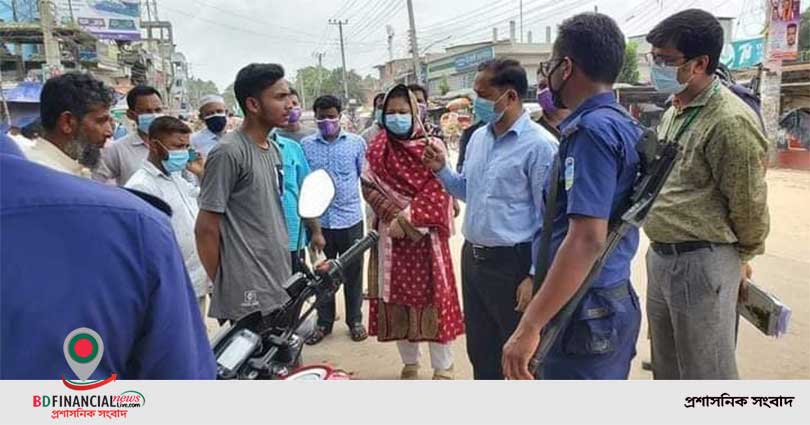 ফুলপুরে লকডাউন বাস্তবায়নে প্রশাসনের টহল ও জরিমানা