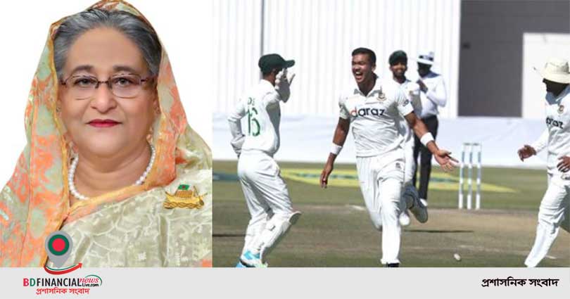 টেস্টে দুর্দান্ত জয়ে ক্রিকেট দলকে প্রধানমন্ত্রীর অভিনন্দন