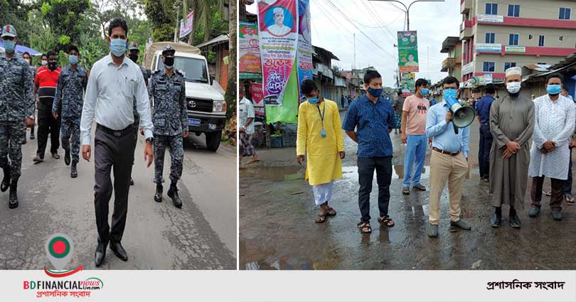 কোভিড-১৯ প্রতিরোধে ভোলা জেলা প্রশাসনের অভিযান পরিচালনা