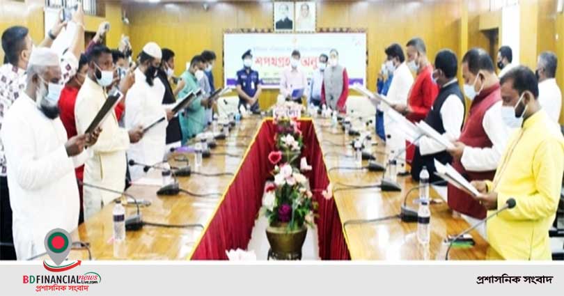 ভোলায় চার উপজেলার ১২ ইউনিয়ন পরিষদের চেয়ারম্যান প্রার্থীদের শপথ অনুষ্ঠিত